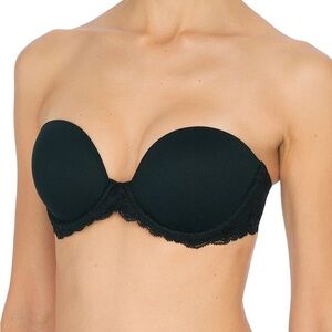 NATORI Feathers black strapless bra 36B